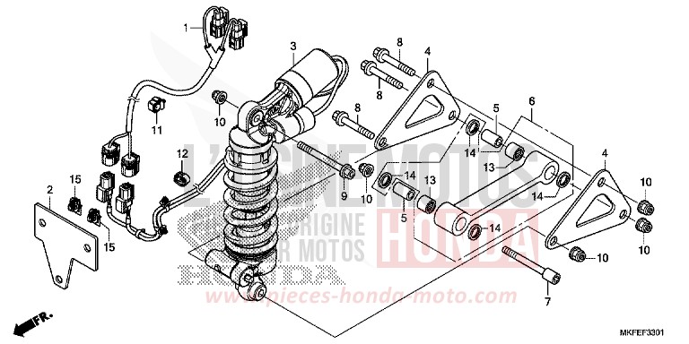 COUSSIN ARRIERE (CBR1000S1) de CBR1000RR SP SP1 SP2 GRAND PRIX RED (R380X) 2019
